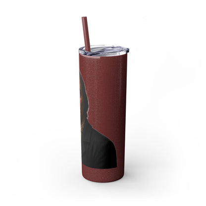 Chitto Harjo 20oz Skinny Tumbler with Classic Native American Portrait — Travel Straw Cup