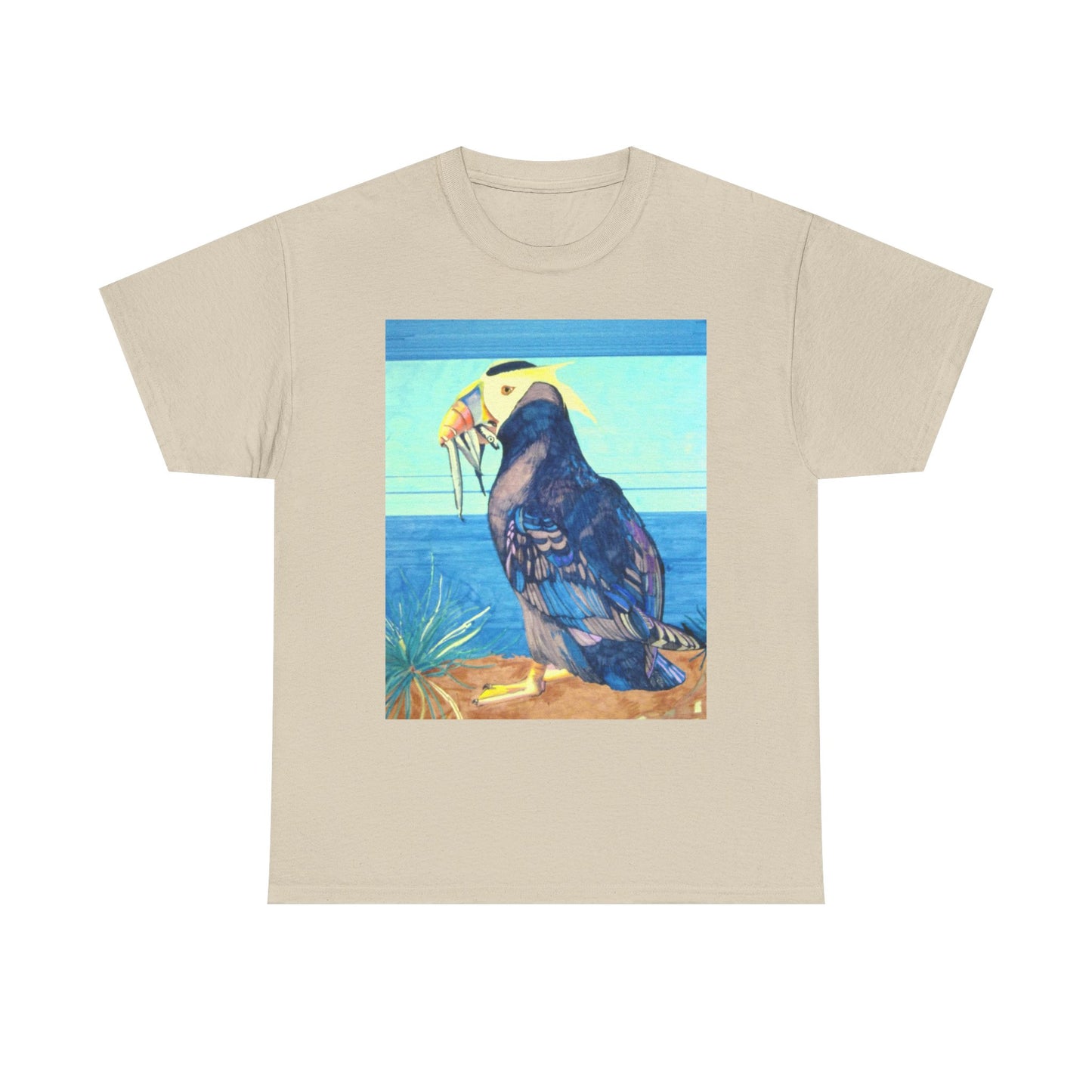Puffin Beach Tee — Vintage Seaside Bird Graphic T-Shirt