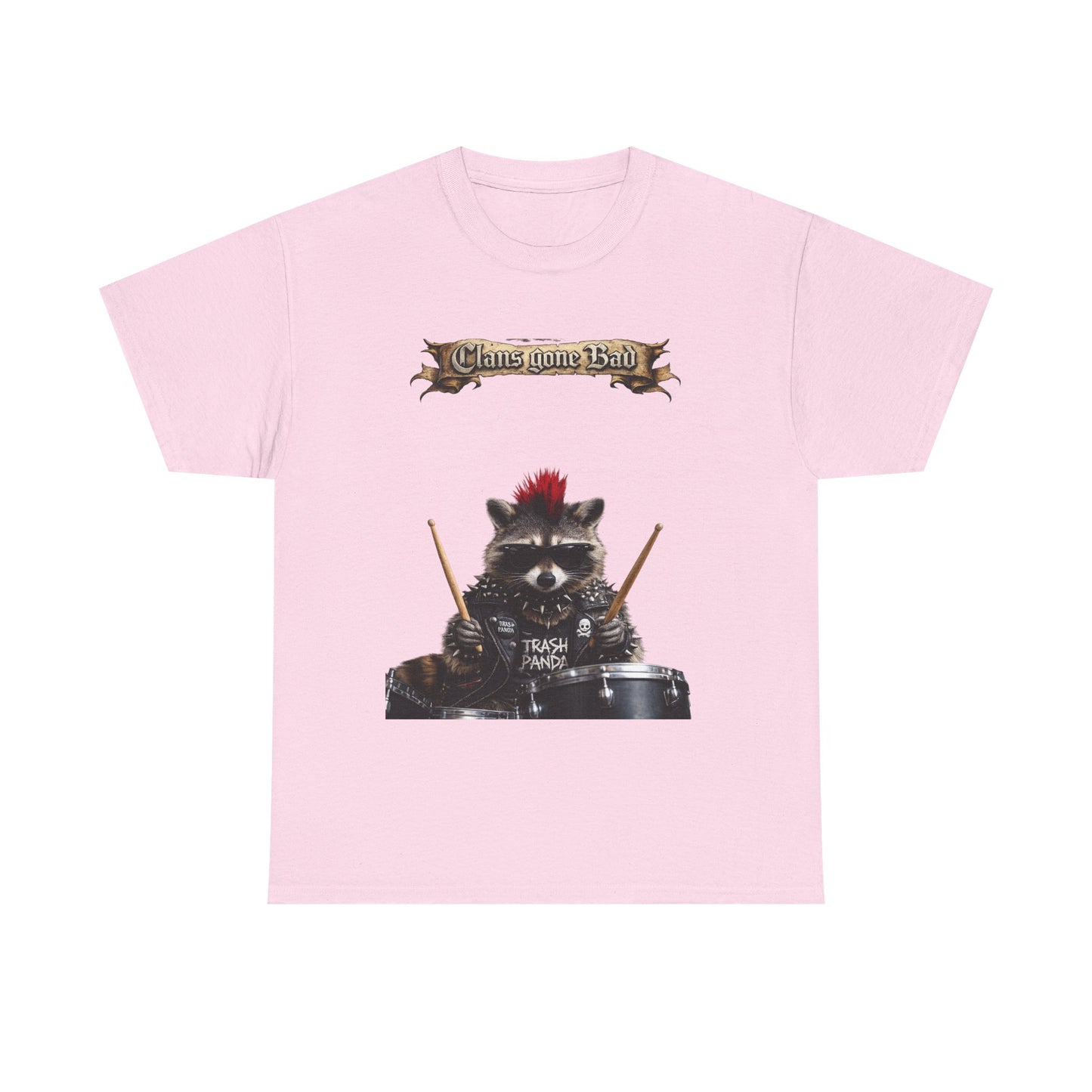ClansDrummer Raccoon Graphic Tee — "Chaos Goes Brrr" Cute Punk Rock T-Shirt