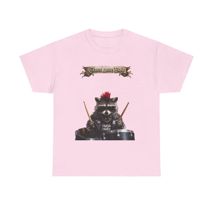 ClansDrummer Raccoon Graphic Tee — "Chaos Goes Brrr" Cute Punk Rock T-Shirt