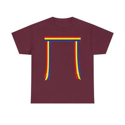 Ribbon & Arrows T‑Shirt — Minimal Tribal Ribbon Front with Crossed Arrows Back