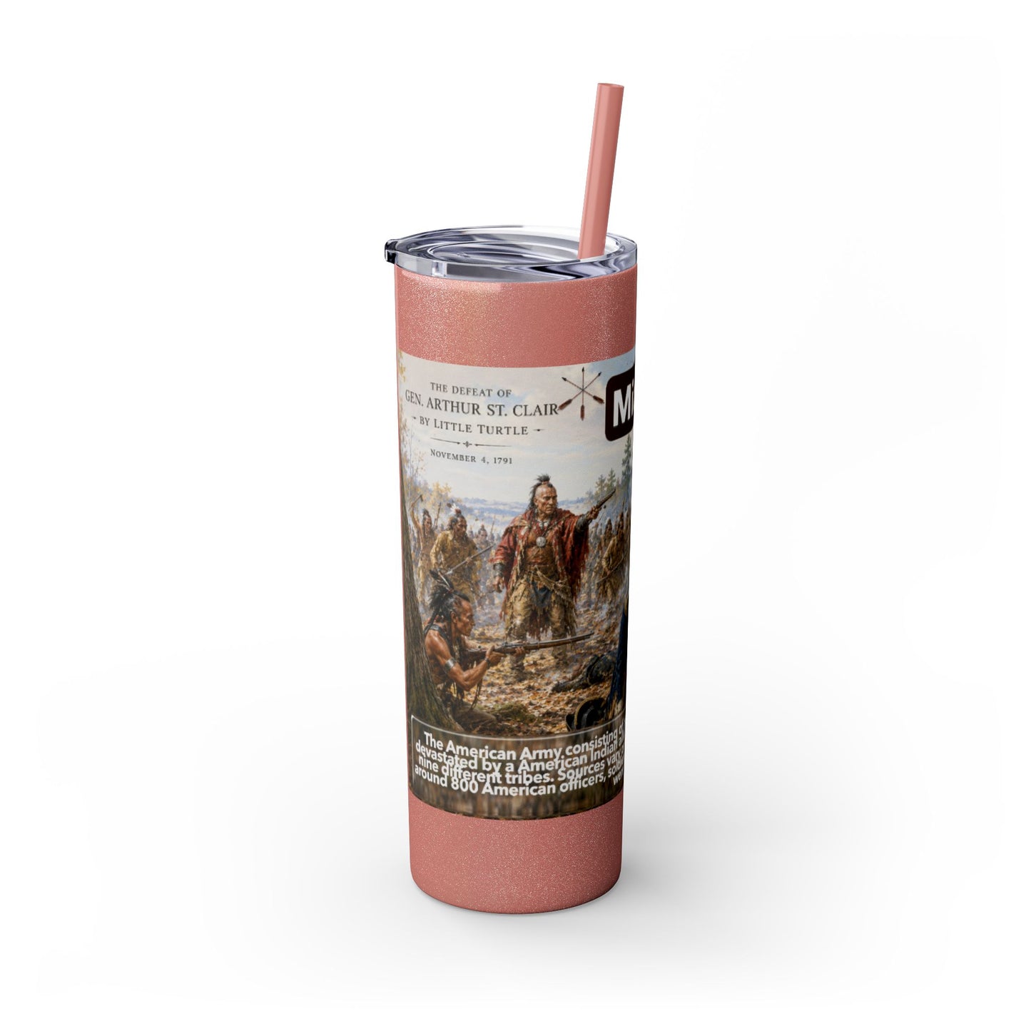 Miami Tribe Historical Skinny Tumbler 20oz — Native American Heritage Travel Cup