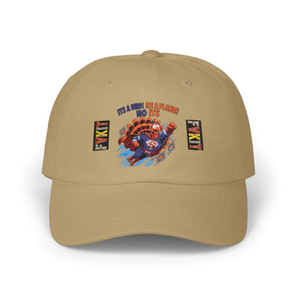 Turkey Dad Cap with Retro Turkey 'It’s A Murder, It’s A Massacre, No It’s' Graphic — Thanksgiving Hat