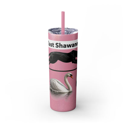 Shawnee East Skinny 20oz Tumbler with Straw — East Shawano River Swan & Otter Design