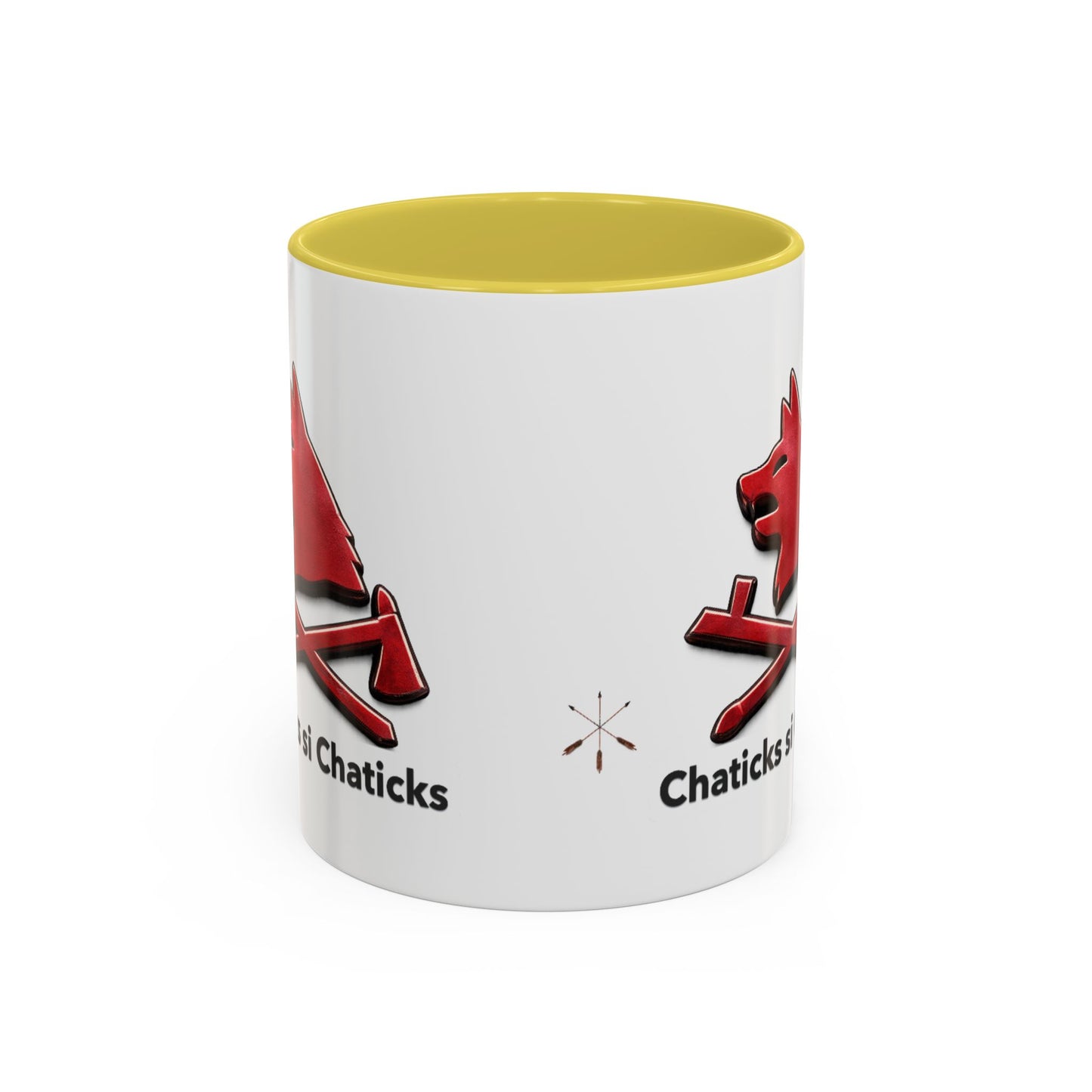 Pawnee Chaticks Si Chaticks Red Wolf Logo Mug — Funny Novelty Coffee Cup (11oz, 15oz)