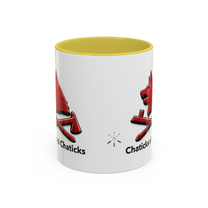 Pawnee Chaticks Si Chaticks Red Wolf Logo Mug — Funny Novelty Coffee Cup (11oz, 15oz)