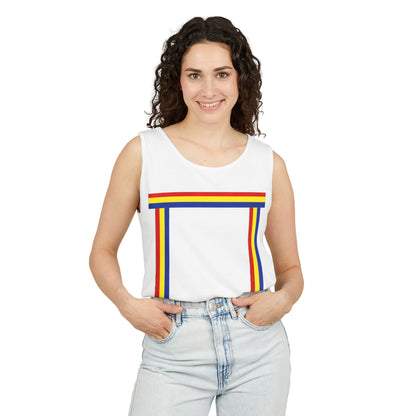 Blue Ribbon Shirt inpired Tank Top — Minimal Rainbow Ribbon Graphic