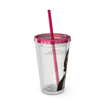 Chitto Harjo 16oz Portrait Tumbler with Straw — Historical Figure Illustration
