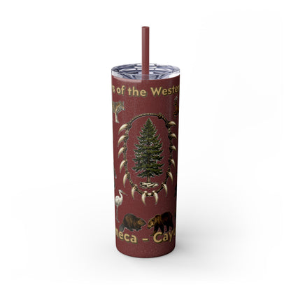 Seneca Cayuga Skinny Tumbler with Straw, 20oz