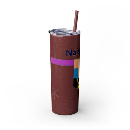 Apache 20oz Skinny Tumbler with Straw — Colorful Retro Design "Naishade"