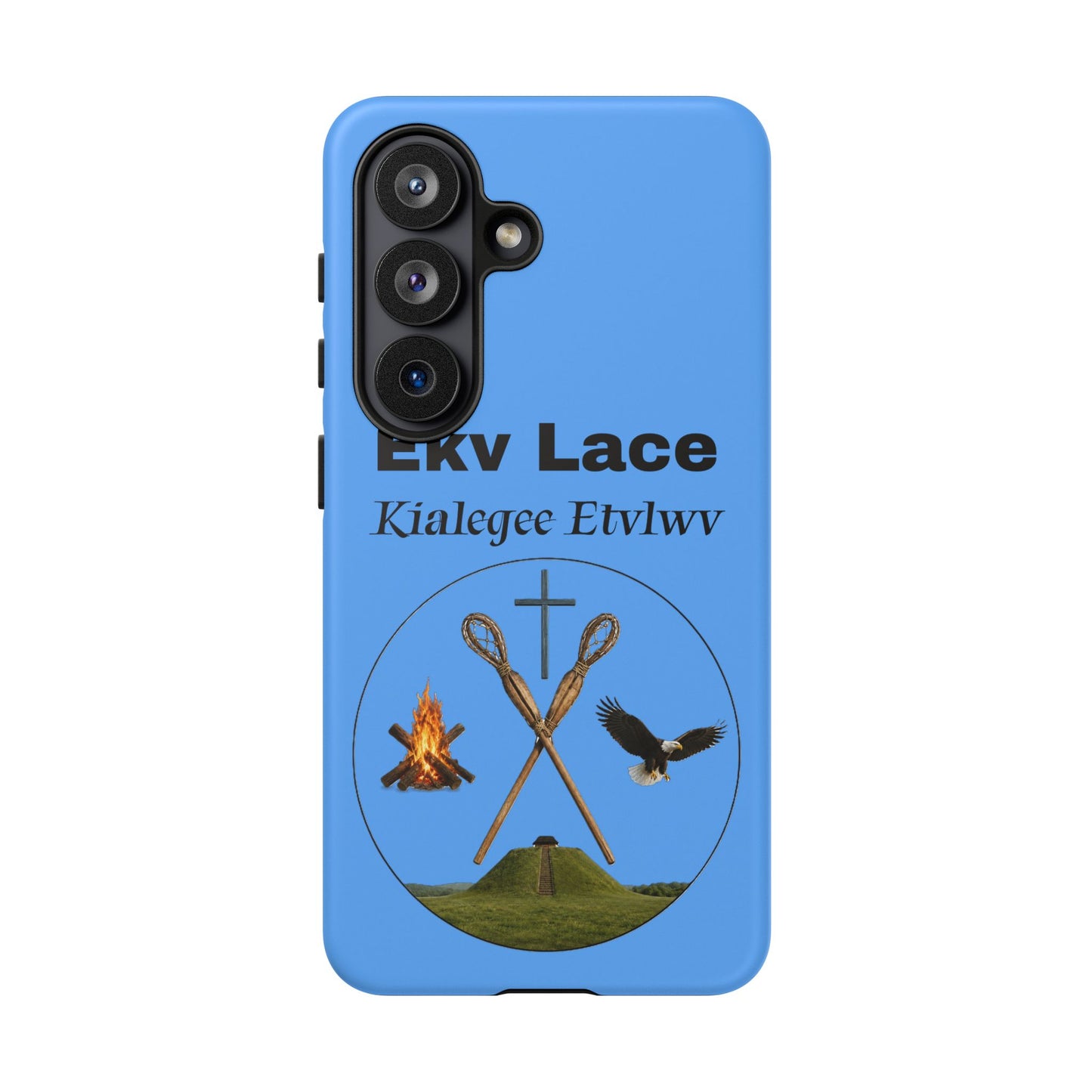 Kialegee Protective Phone Case — Custom 'Ekv Lace' Cross & Campfire Design