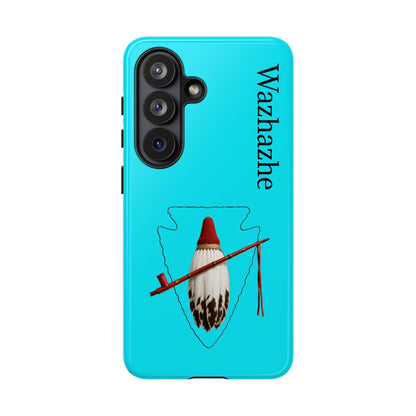 Osage Phone Case — Wazhahze Tribal Shield Design (Native Feather & Tomahawk)