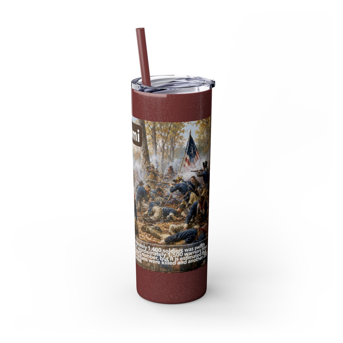 Miami Tribe Historical Skinny Tumbler 20oz — Native American Heritage Travel Cup