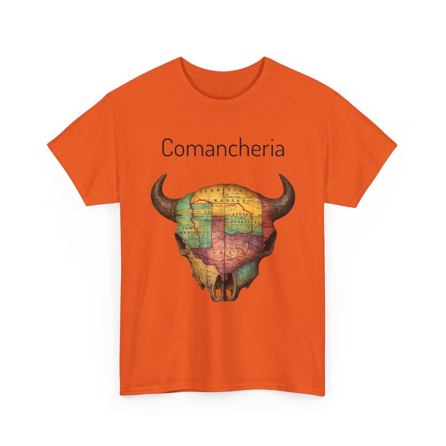Comancheria Buffalo Skull T-Shirt — Western Map Graphic Tee