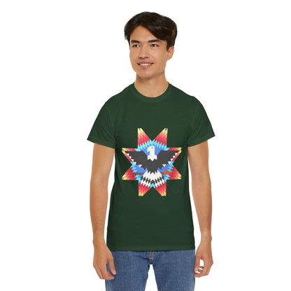 T-Shirt — Colorful Native Star Eagle Graphic Tee (Front Eagle Star, Back Crossed Arrows)