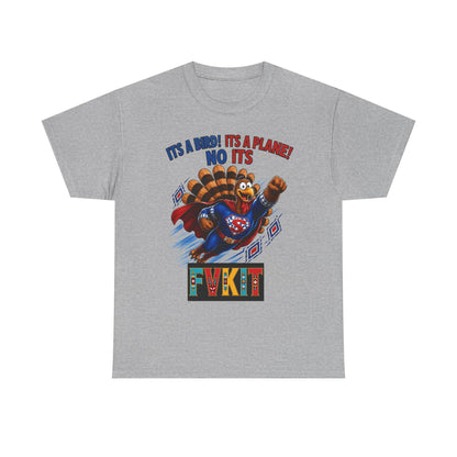 Turkey Superhero "It's a Bird! It's a Plane! No It's" with Arrow Back Print