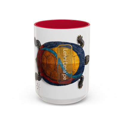 Delaware West Colorful Turtle Coffee Mug — Vibrant Hand-Painted Shell Design (11oz/15oz)