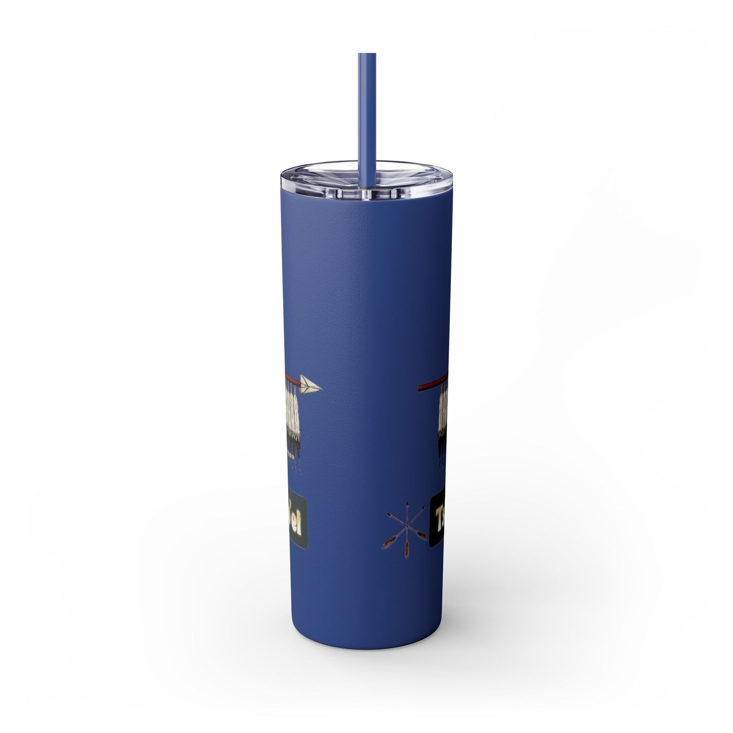 Cheyenne Arapaho 20oz Skinny Tumbler — Native American Shield & Arrows Design (Tsistsistas - Hinono'eitiit)
