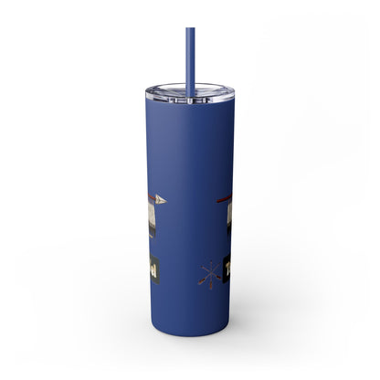 Cheyenne Arapaho 20oz Skinny Tumbler — Native American Shield & Arrows Design (Tsistsistas - Hinono'eitiit)