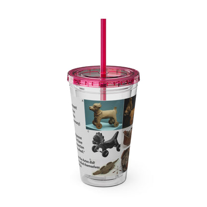 Aztec Sunsplash 16oz Insulated Straw Tumbler — Historical Artifact Illustration Design
