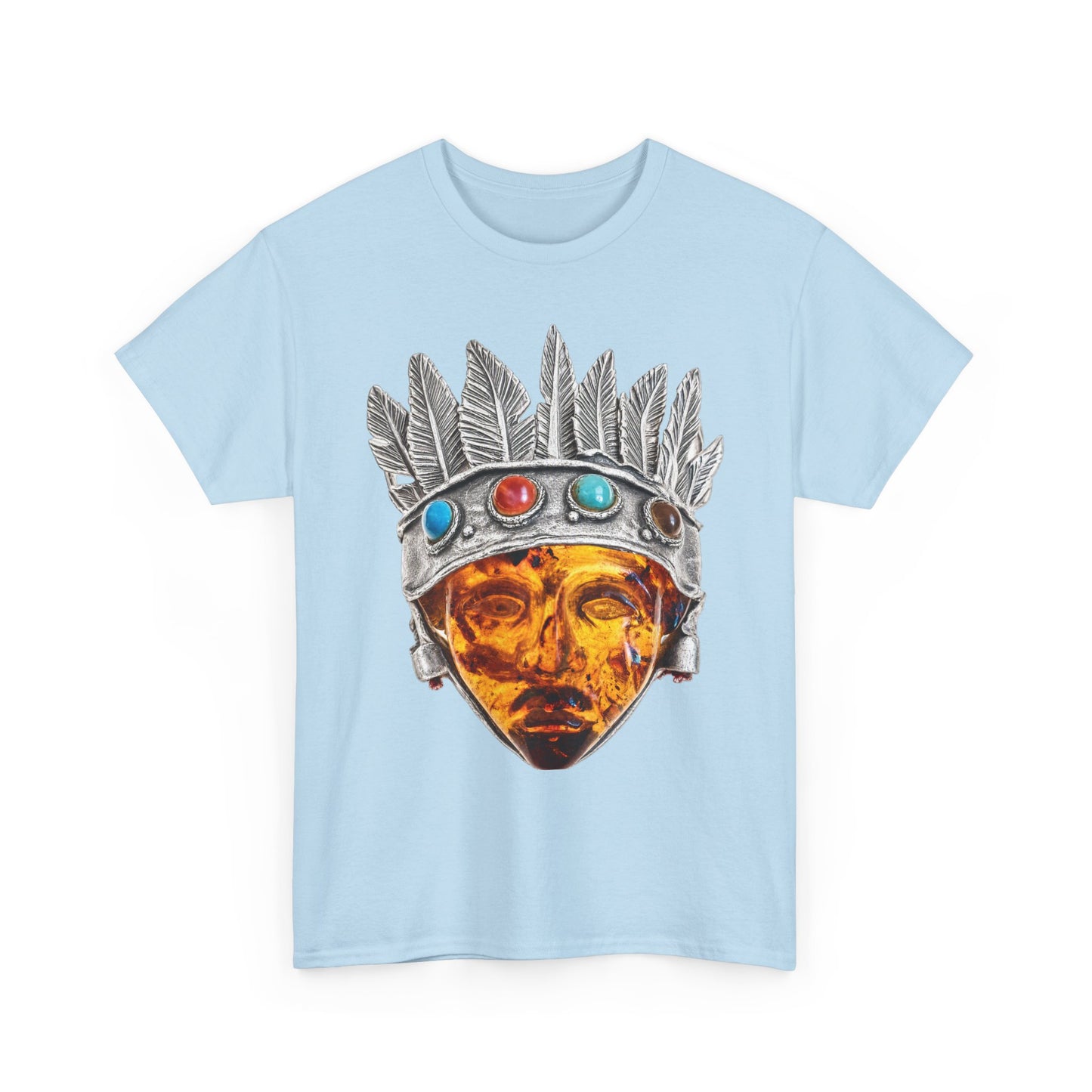 Tribal Crown Mask Tee — Vintage Gemstone Headdress Graphic T-Shirt