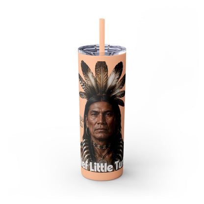 Miami 20oz Skinny Tumbler with Straw — Native Chief Portrait Travel Cup