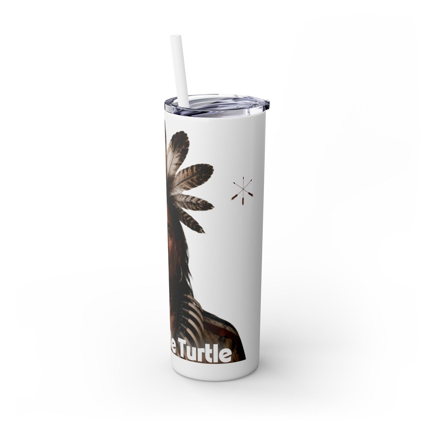 Miami 20oz Skinny Tumbler with Straw — Native Chief Portrait Travel Cup