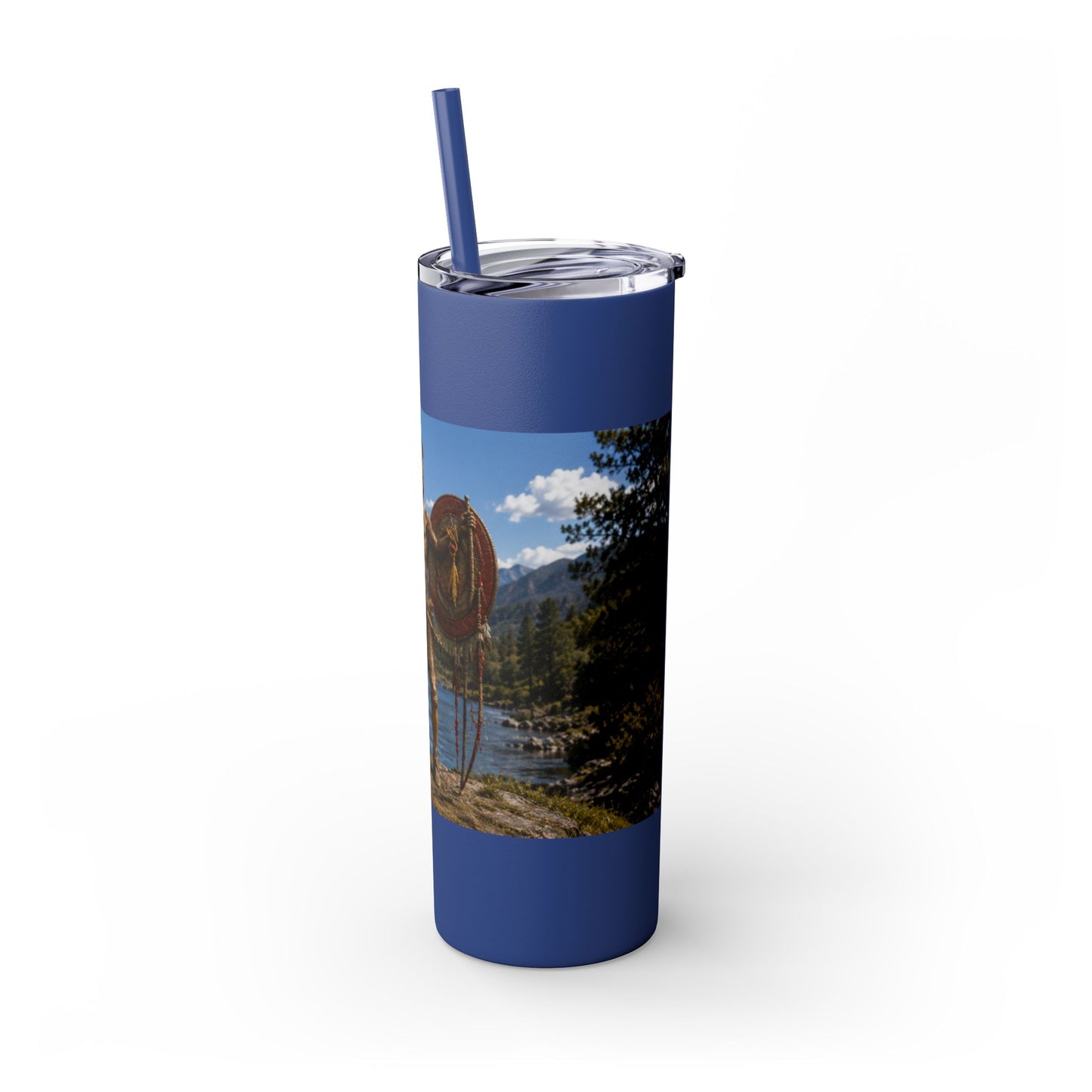 Chickasaw Skinny Tumbler with Straw, 20oz