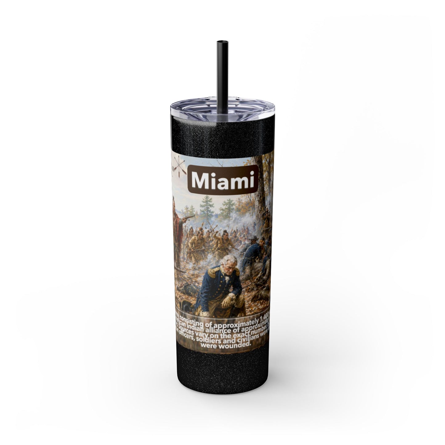 Miami Tribe Historical Skinny Tumbler 20oz — Native American Heritage Travel Cup