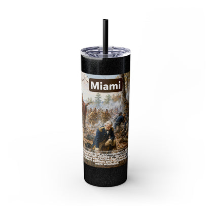 Miami Tribe Historical Skinny Tumbler 20oz — Native American Heritage Travel Cup