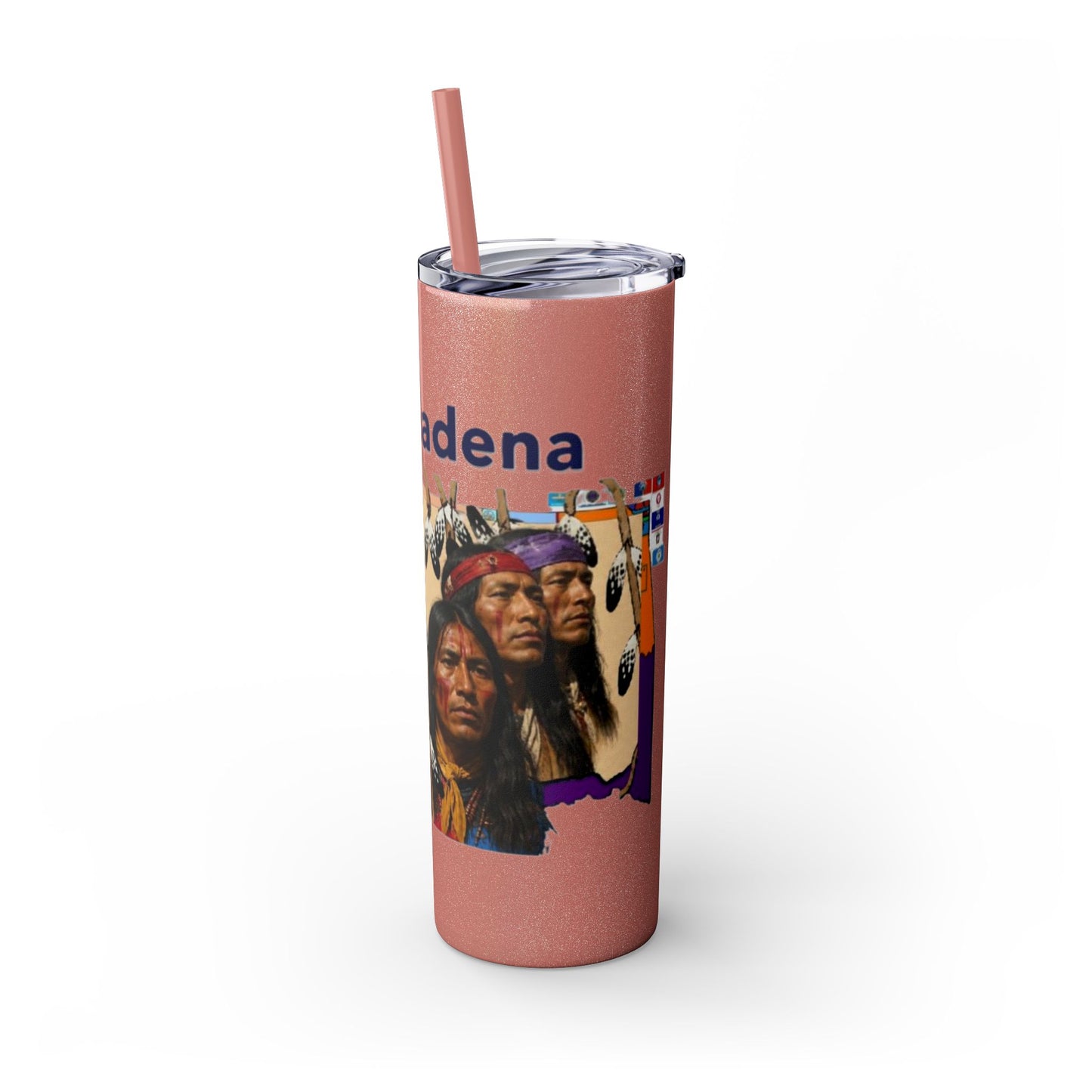 Apache 20oz Skinny Tumbler with Straw — Colorful Retro Design "Naishade"