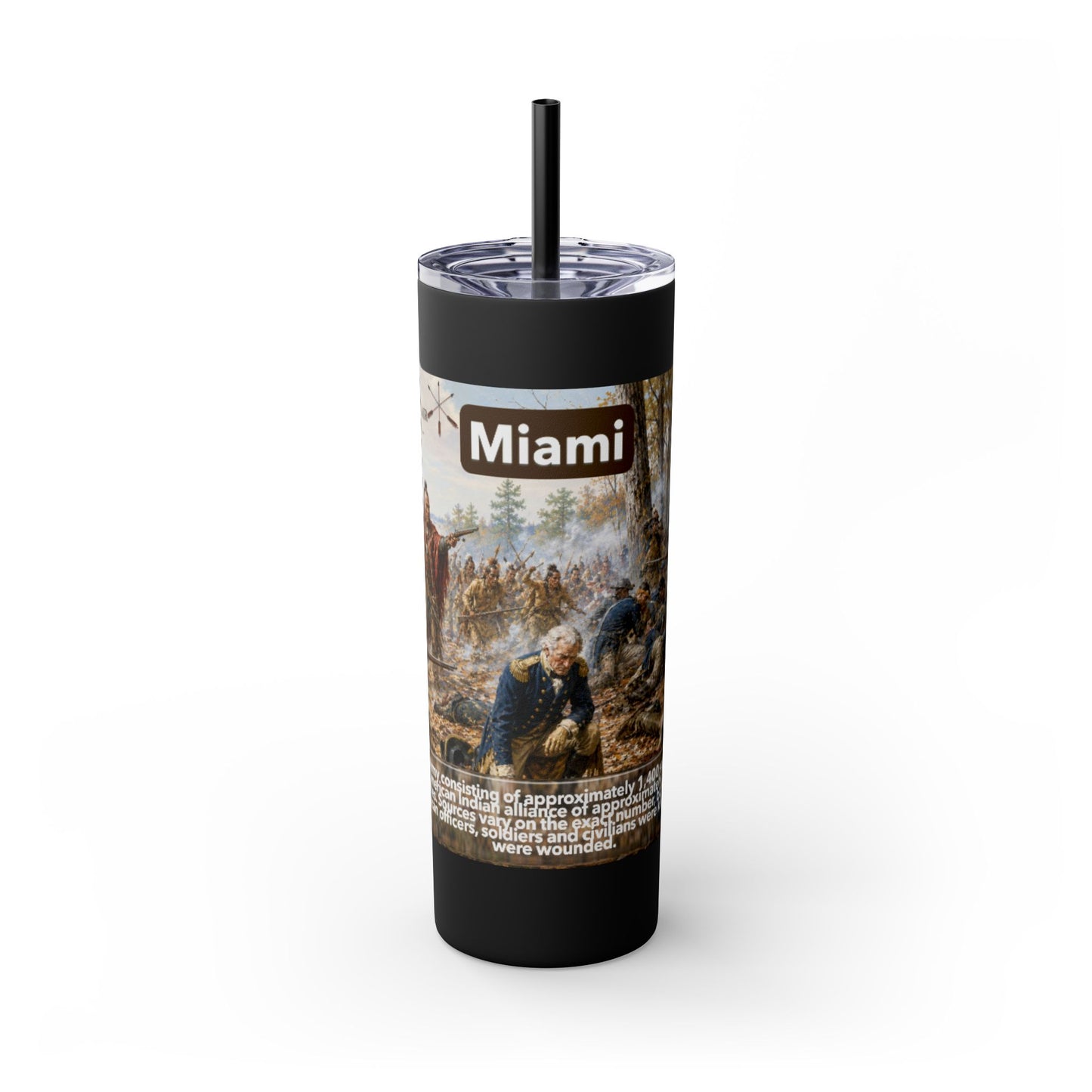 Miami Tribe Historical Skinny Tumbler 20oz — Native American Heritage Travel Cup
