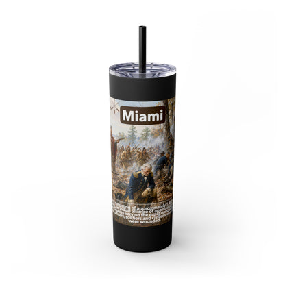 Miami Tribe Historical Skinny Tumbler 20oz — Native American Heritage Travel Cup