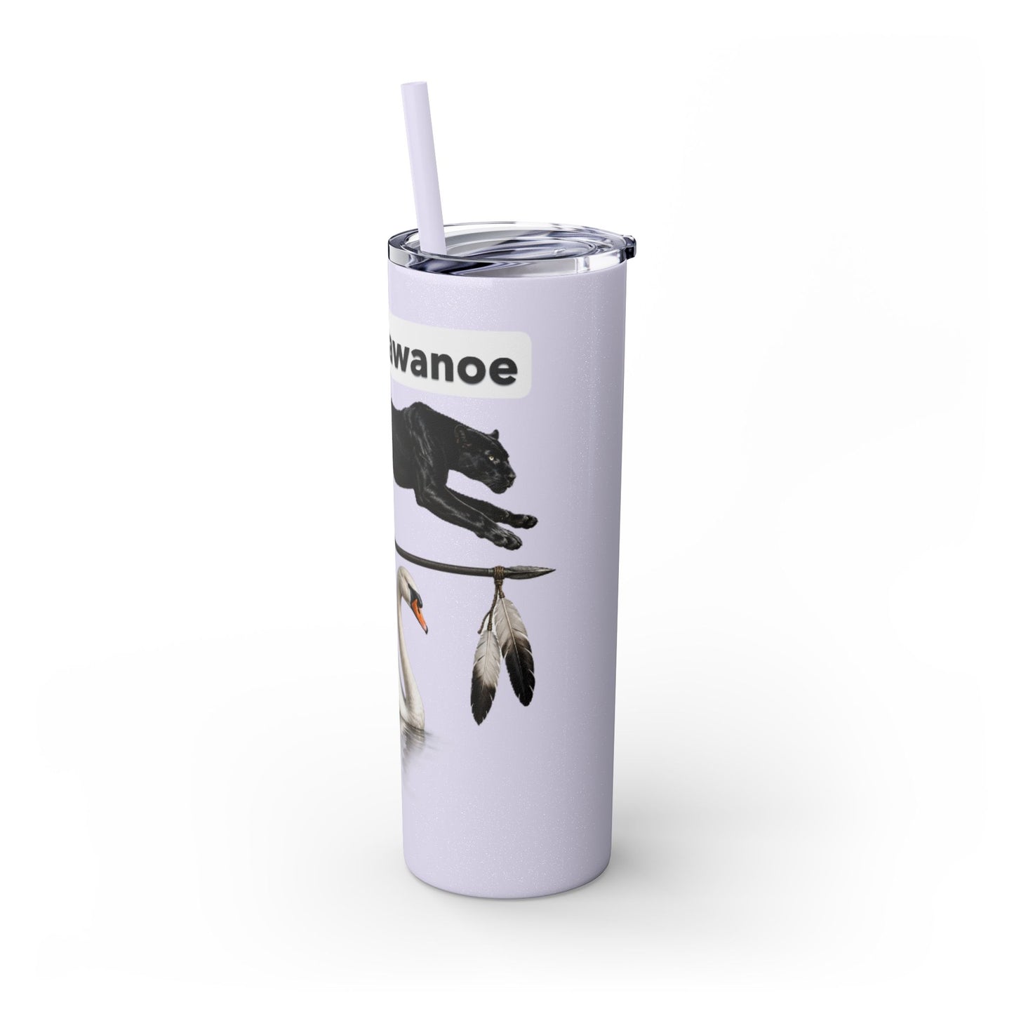 Shawnee East Skinny 20oz Tumbler with Straw — East Shawano River Swan & Otter Design