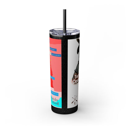Opothleyahola Skinny Tumbler – Colorful Native American Portrait Design, 20oz Stainless Straw Cup