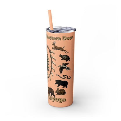 Seneca Cayuga Skinny Tumbler with Straw, 20oz