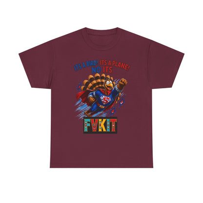 Turkey Superhero "It's a Bird! It's a Plane! No It's" with Arrow Back Print