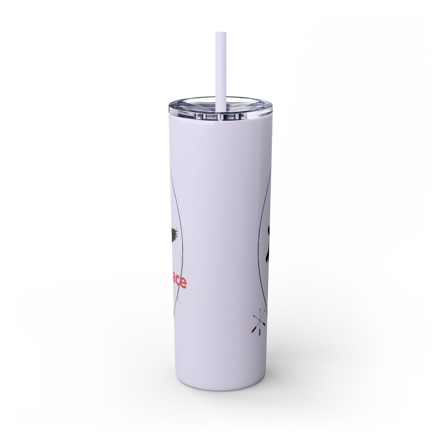 Kialegee 20oz Skinny Tumbler — Faith & Outdoor Lacrosse Design with Cross, Sticks, Campfire