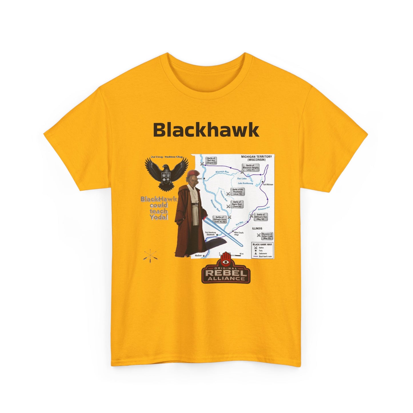 Blackhawk Rebel Trail Vintage Map Graphic T-Shirt