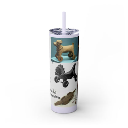 Aztec 20oz Skinny Tumbler - Educational Indigenous Artifacts Design