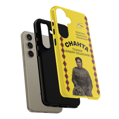 Chahta Tushka Joseph Oklahombi Yellow Phone Case — Native American Tribute Protective Cover