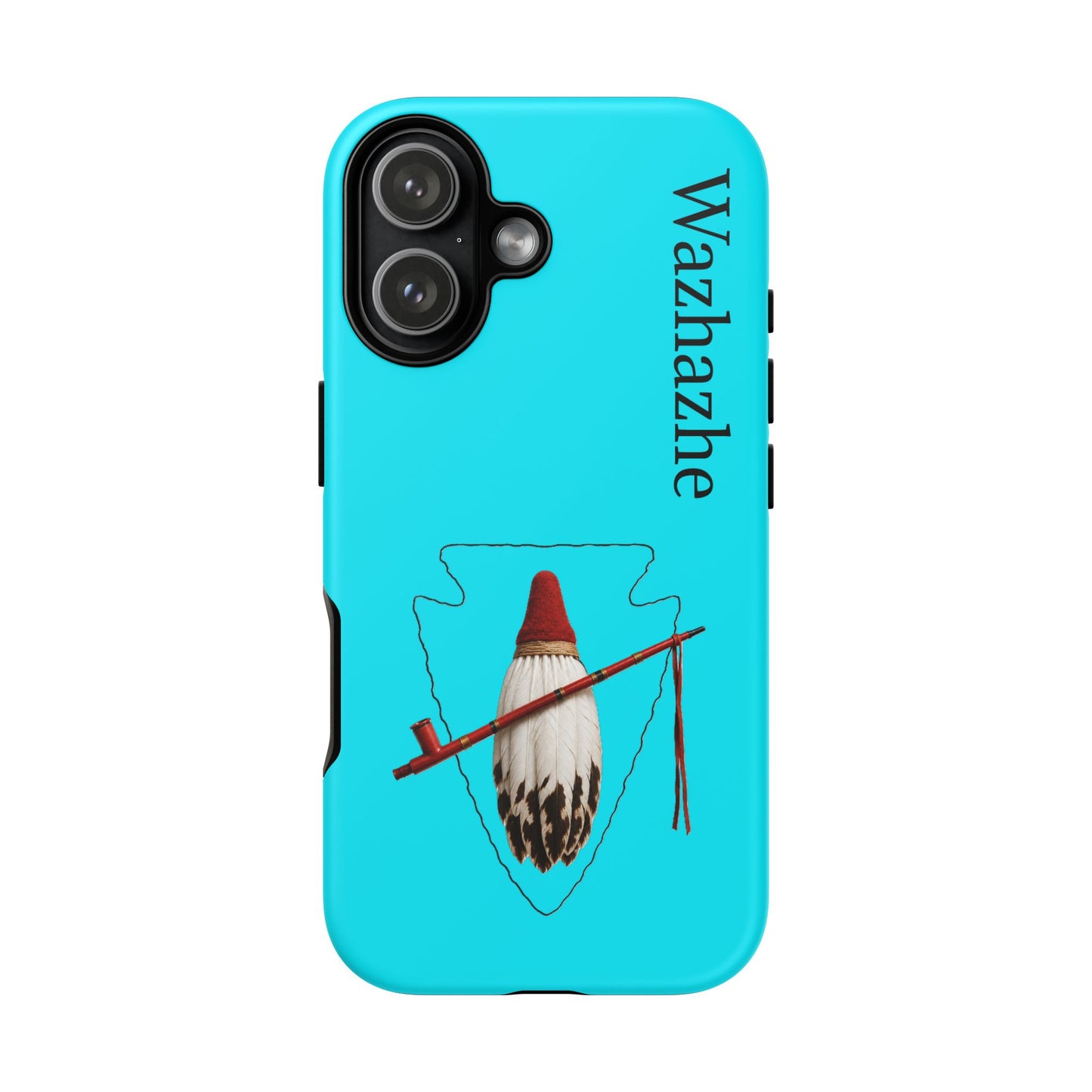 Osage Phone Case — Wazhahze Tribal Shield Design (Native Feather & Tomahawk)
