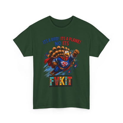 Turkey Superhero "It's a Bird! It's a Plane! No It's" with Arrow Back Print