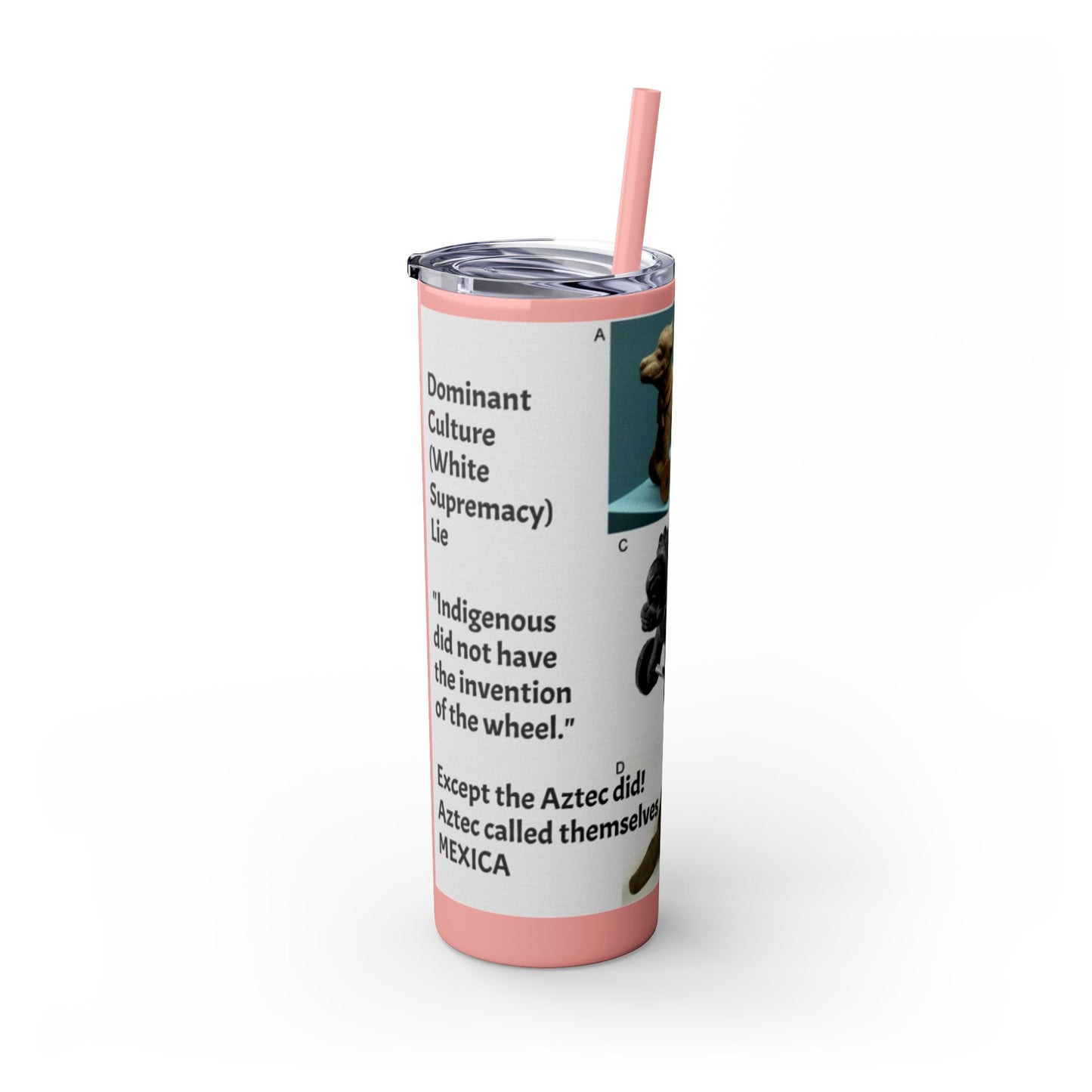 Aztec 20oz Skinny Tumbler - Educational Indigenous Artifacts Design