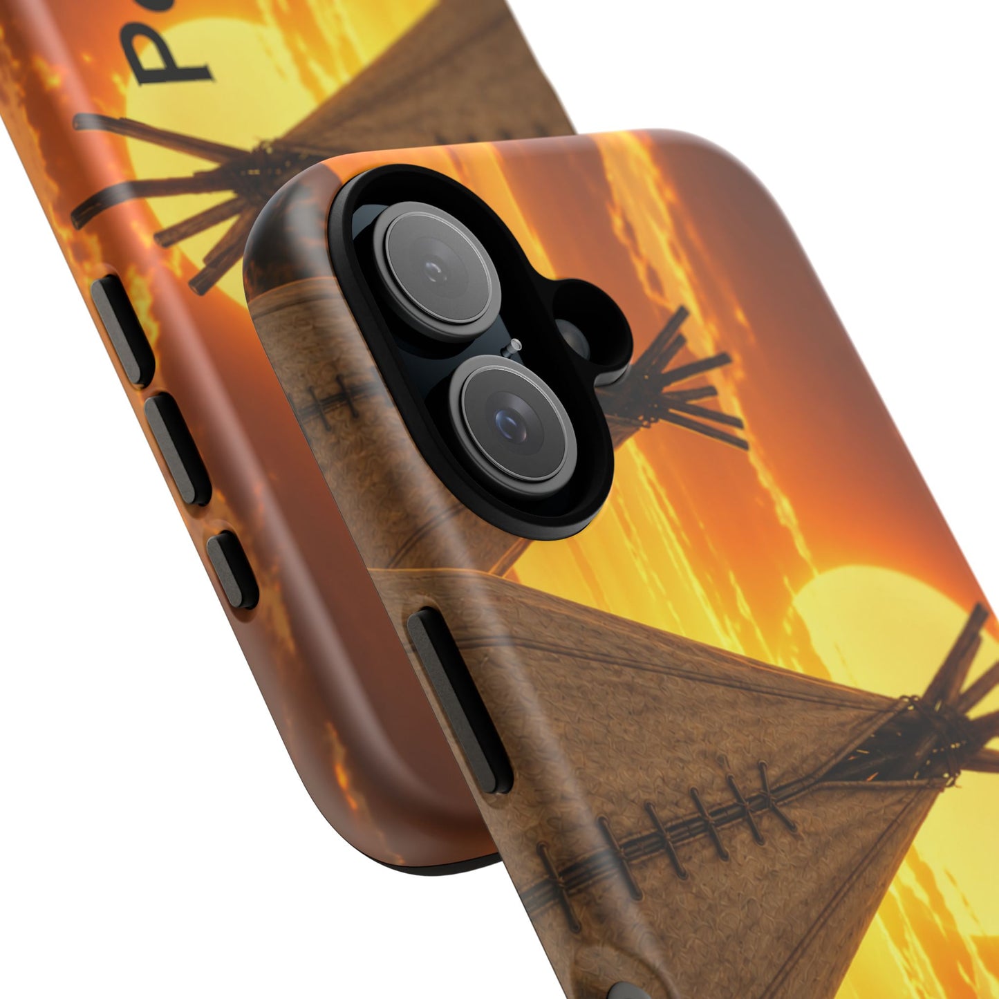 Ponca Sunset Tipi Phone Case — Personalized Native Teepee Landscape