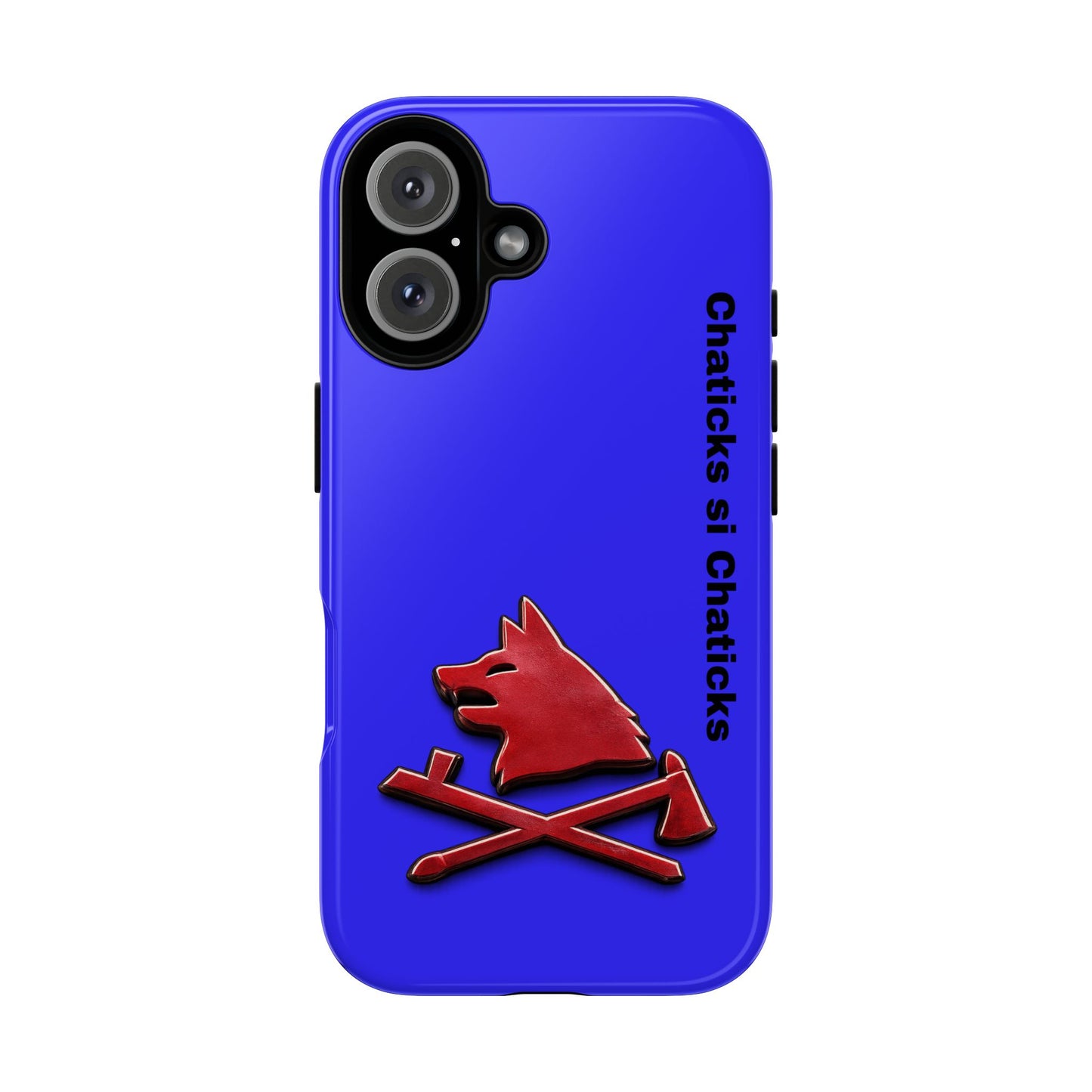 Pawnee Phone Case — Blue 'Chaticks si Chaticks' Wolf Logo Tough Case