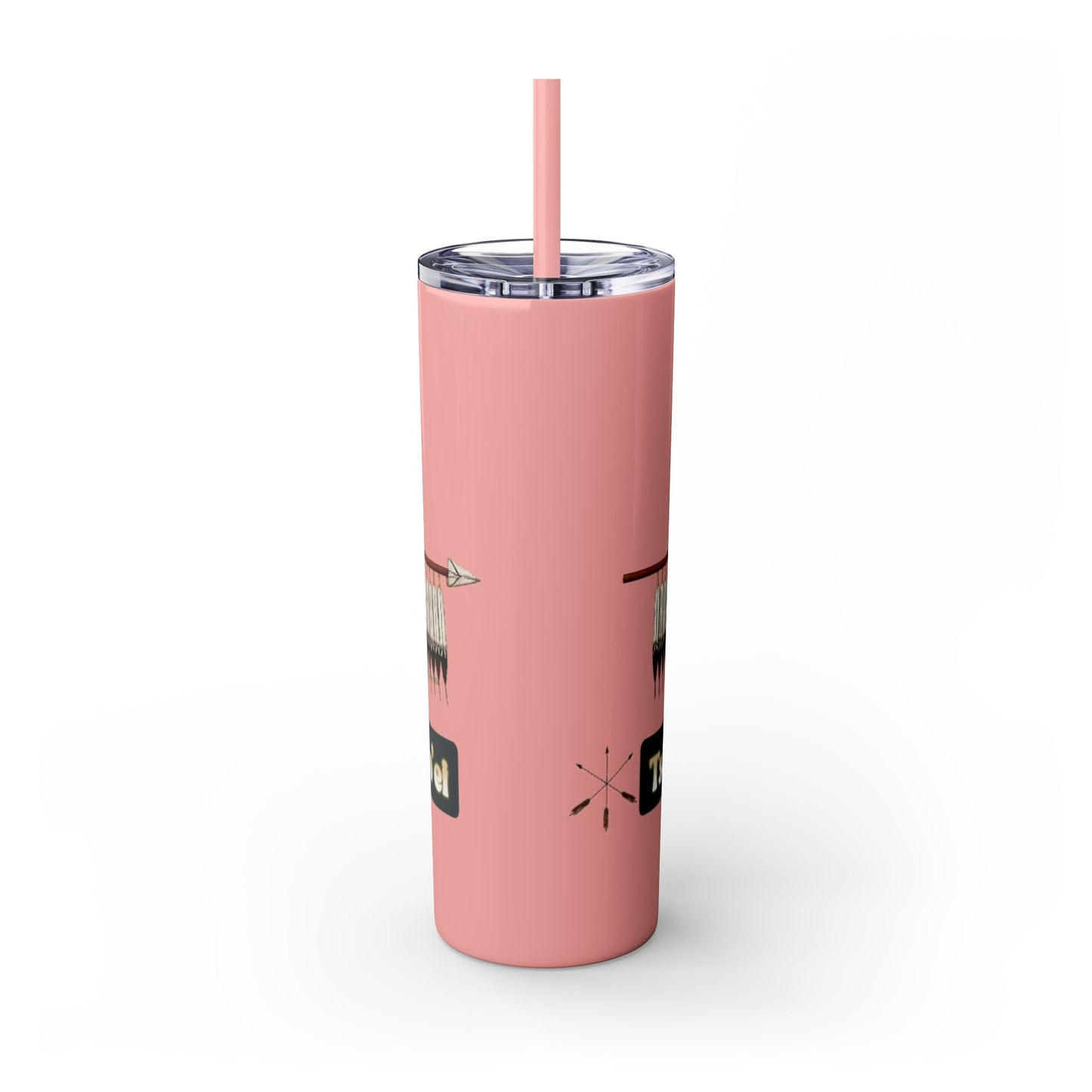 Cheyenne Arapaho 20oz Skinny Tumbler — Native American Shield & Arrows Design (Tsistsistas - Hinono'eitiit)