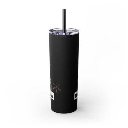 Pottawatomie Campfire Badge Skinny Tumbler 20oz — Badawadame Nation Design