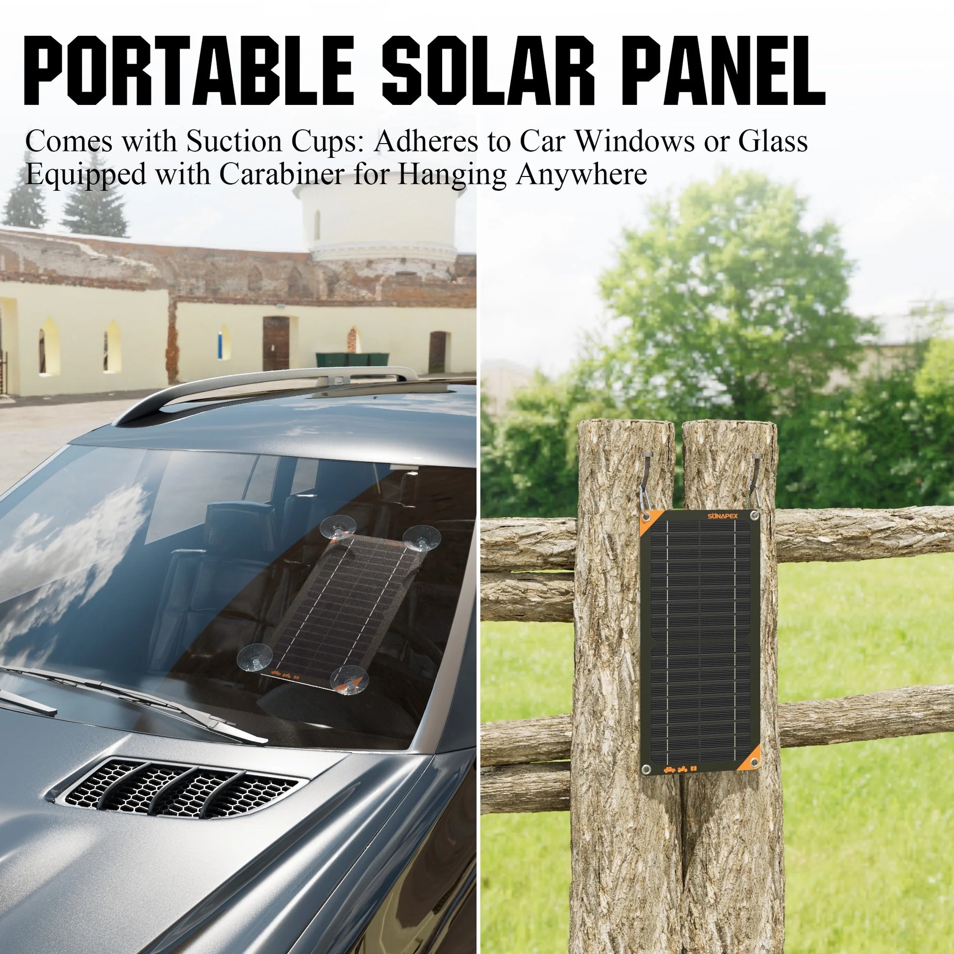 10W Solar Car Battery Trickle Charger & Maintainer, 12V Waterproof Solar Panel Trickle Charger, Portable Solar Panel Kit for Car, Boat, RV, Trailer, Motorcycle, Snowmobile, Etc