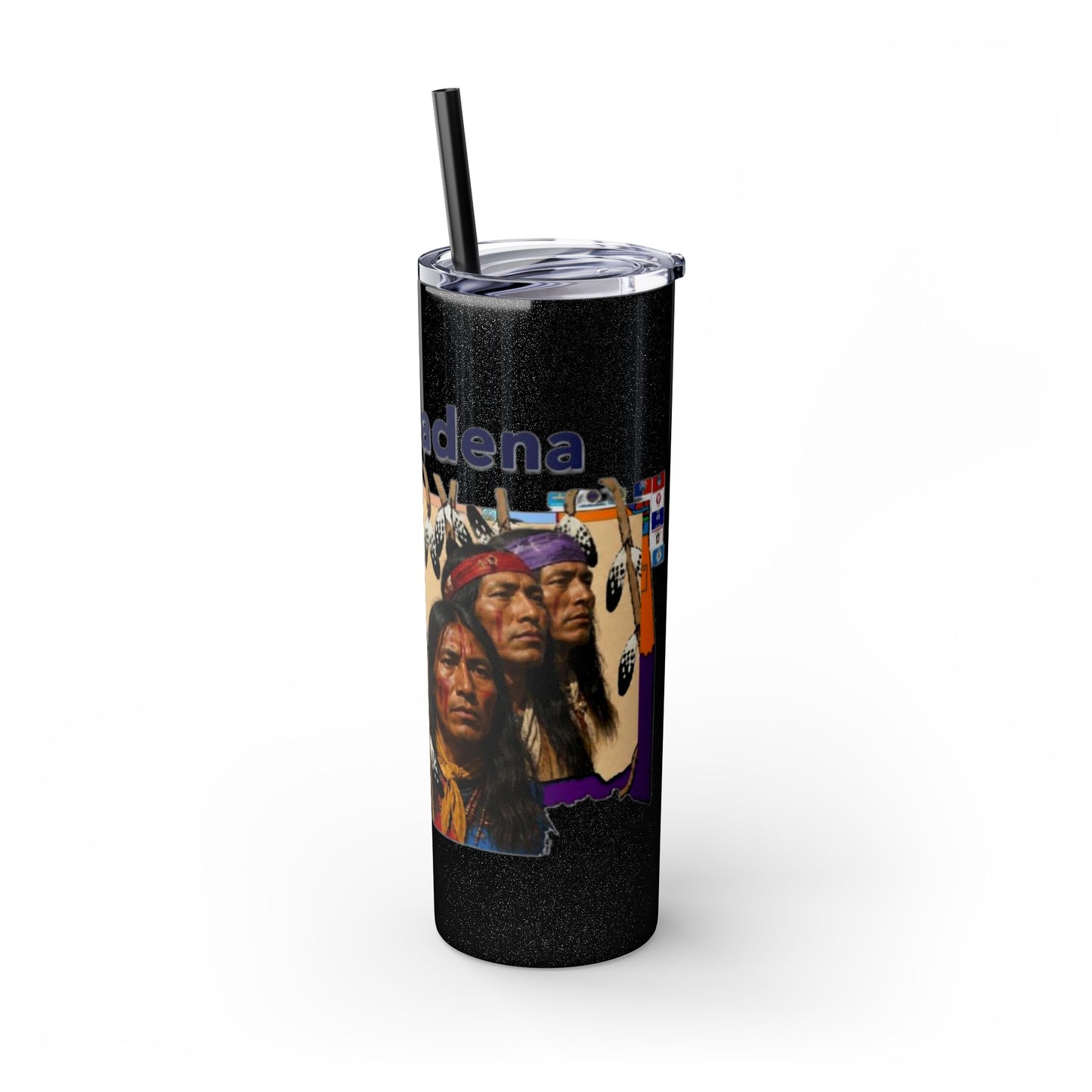 Apache 20oz Skinny Tumbler with Straw — Colorful Retro Design "Naishade"